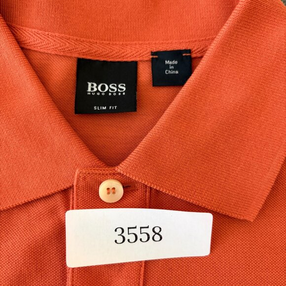 HUGO BOSS Polo Mens M Slim Fit Orange 100% Cotton Excellent - Picture 12 of 12